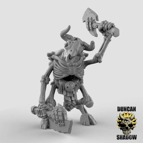 Minotaur Skeleton Miniature | C - Tabletop RPG & D&D miniature. Perfect for wargaming & collectors