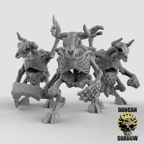 Minotaur Skeleton Miniature | Set of 3 - Tabletop RPG & D&D miniature. Perfect for wargaming & collectors