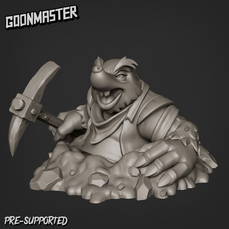 Mole Folk Miniature | B - Tabletop RPG & D&D miniature. Perfect for wargaming & collectors