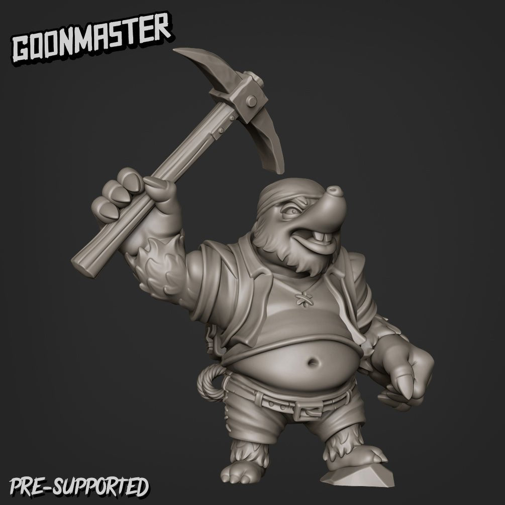 Mole Folk Miniature | E - Tabletop RPG & D&D miniature. Perfect for wargaming & collectors