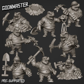 Mole Folk Miniature | Set of 9 - Tabletop RPG & D&D miniature. Perfect for wargaming & collectors