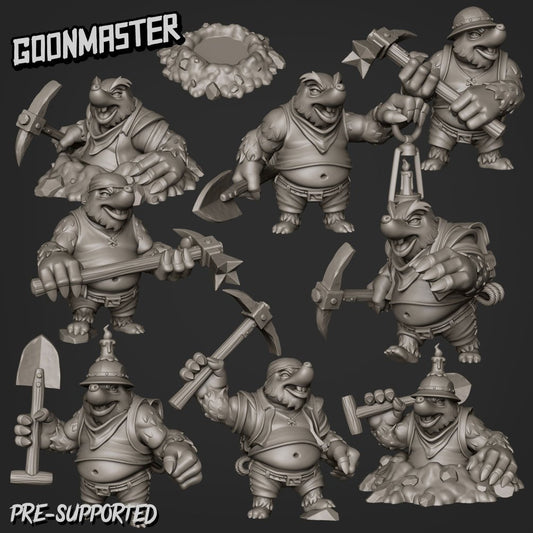 Mole Folk Miniature - Set of 9 - 28mm