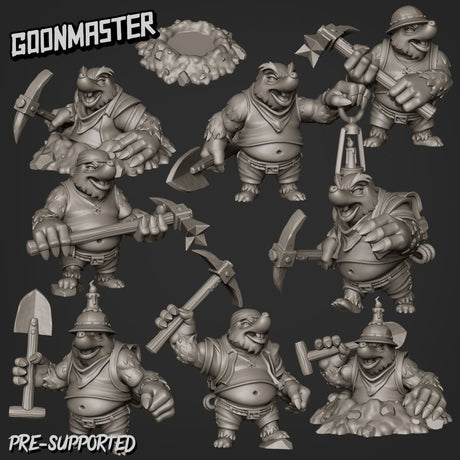 Mole Folk Miniature | Set of 9 - Tabletop RPG & D&D miniature. Perfect for wargaming & collectors
