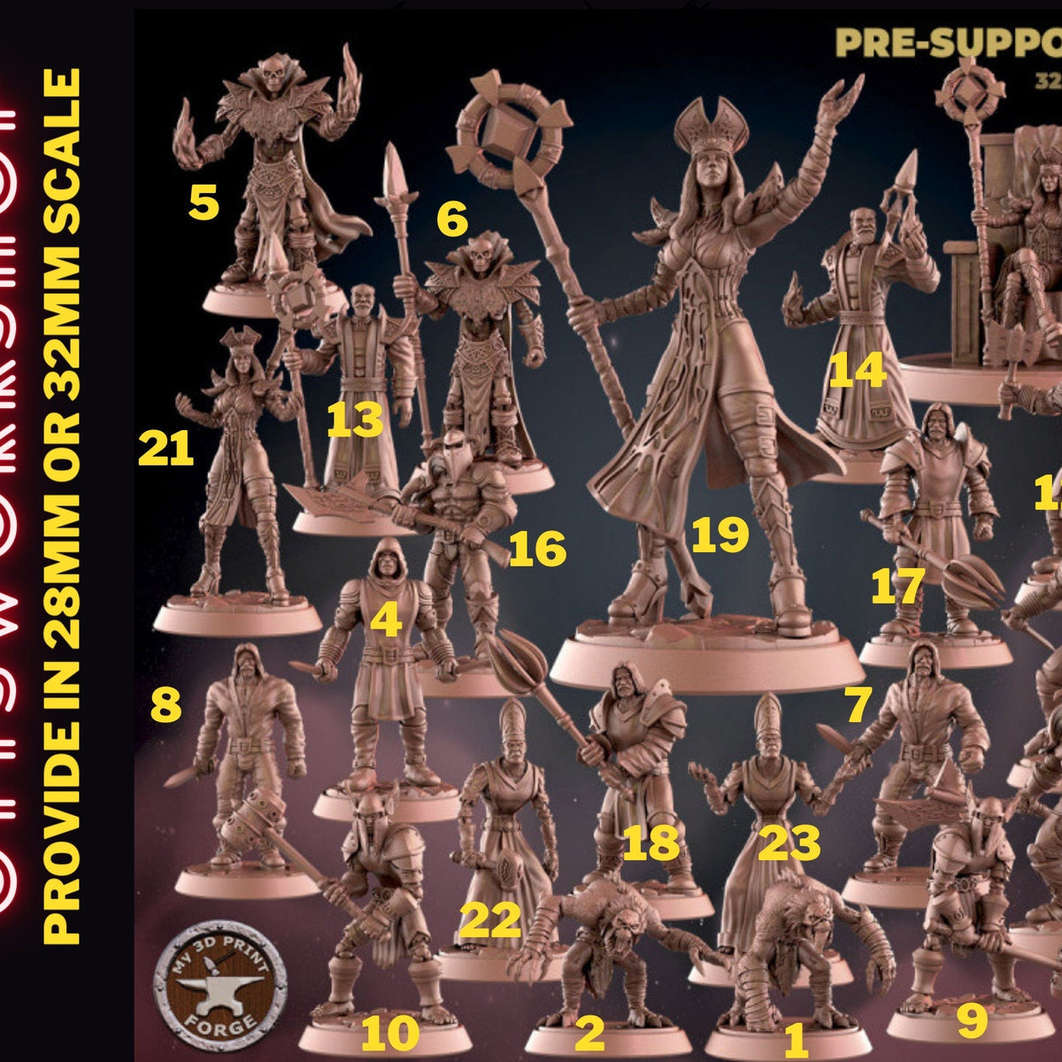 Monastary Bundle Miniature | Monks & Undead Humans for D&D – Ottsworkshop