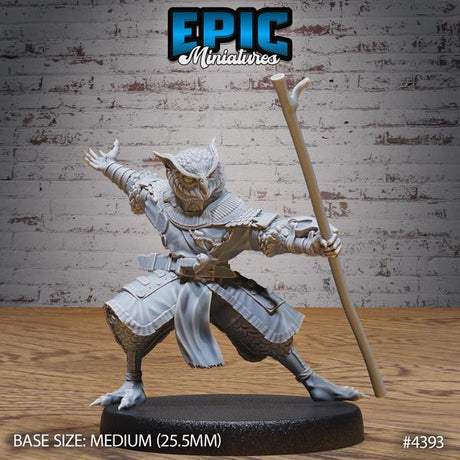 Monk Owl Folk Tavern Miniature | 4393 - Tabletop RPG & D&D miniature. Perfect for wargaming & collectors