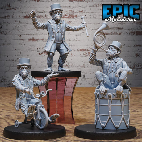 Monkey Director Miniature | Set of 3 - Tabletop RPG & D&D miniature. Perfect for wargaming & collectors
