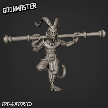 Monkey Folk king Miniature | C - Tabletop RPG & D&D miniature. Perfect for wargaming & collectors
