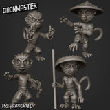 Monkey Folk Miniature | Set of 4 - Tabletop RPG & D&D miniature. Perfect for wargaming & collectors