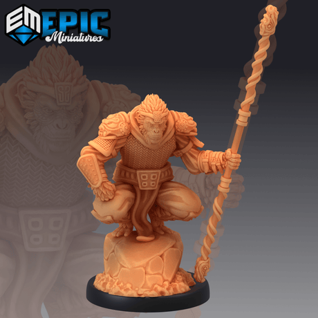 Monkey King Miniature | A - Tabletop RPG & D&D miniature. Perfect for wargaming & collectors