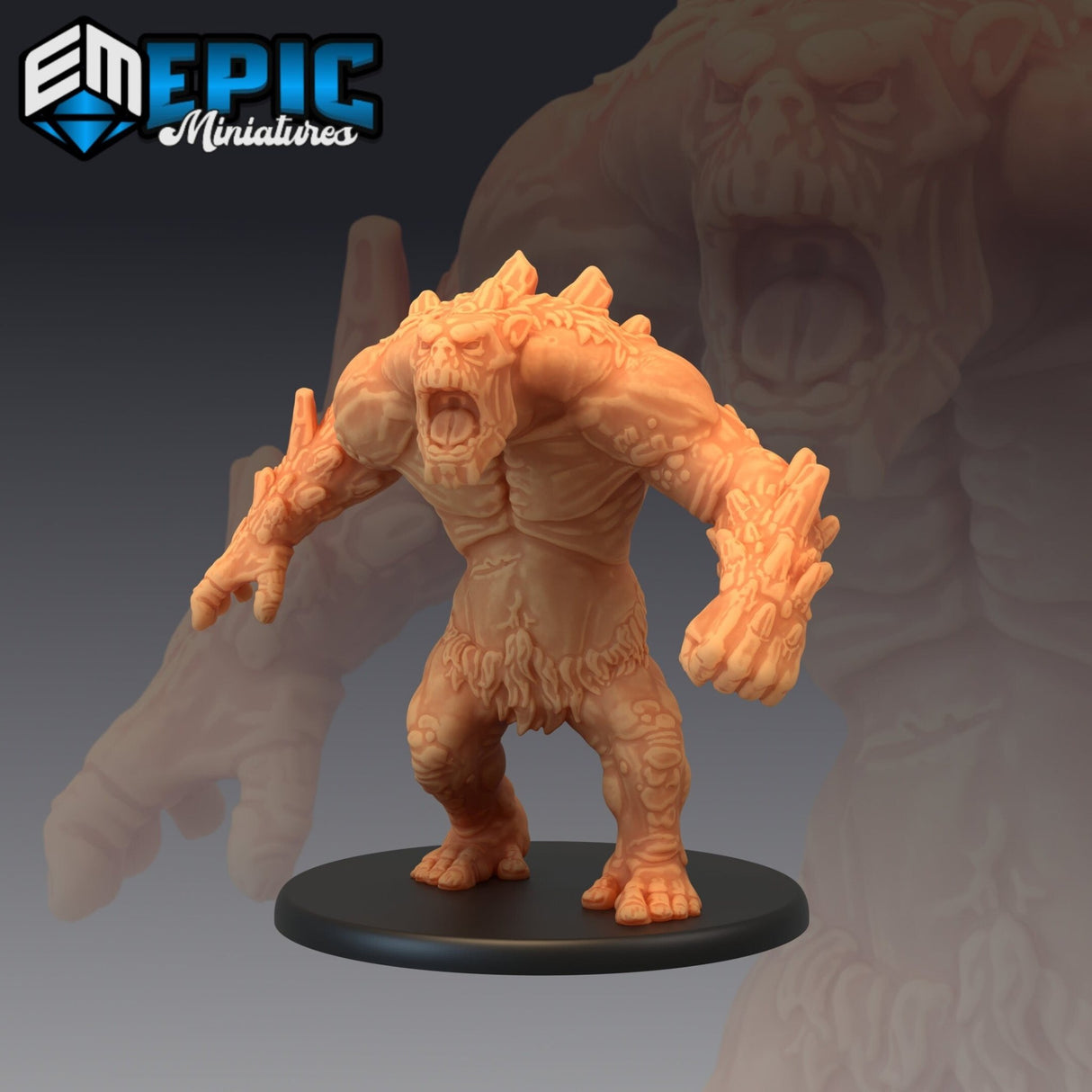 Mountain Troll Miniature | B - Tabletop RPG & D&D miniature. Perfect for wargaming & collectors