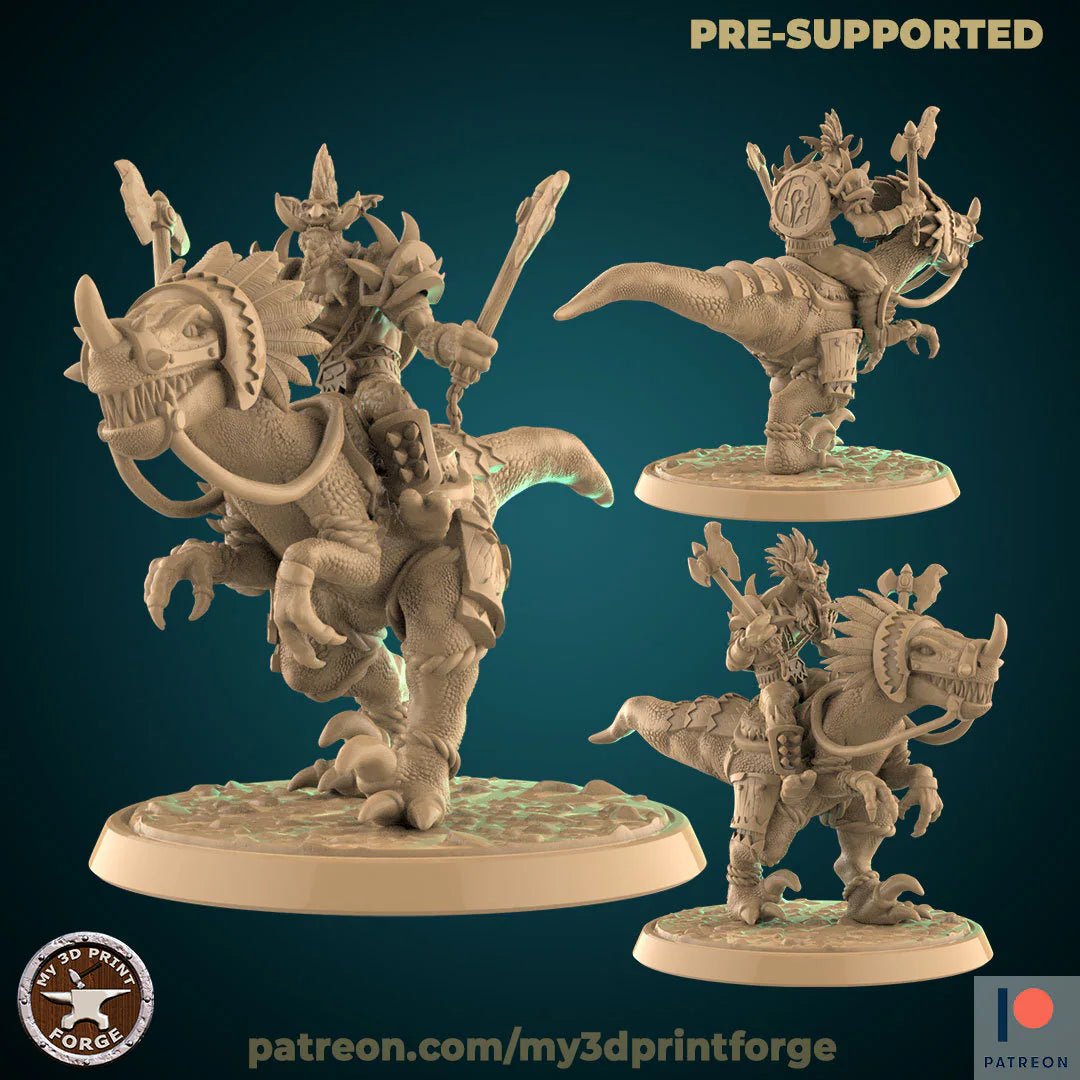 Mounted Troll Warrior Miniature | Set of 2 - Tabletop RPG & D&D miniature. Perfect for wargaming & collectors