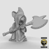 Mouse Axe Cultist Miniature | C - Tabletop RPG & D&D miniature. Perfect for wargaming & collectors