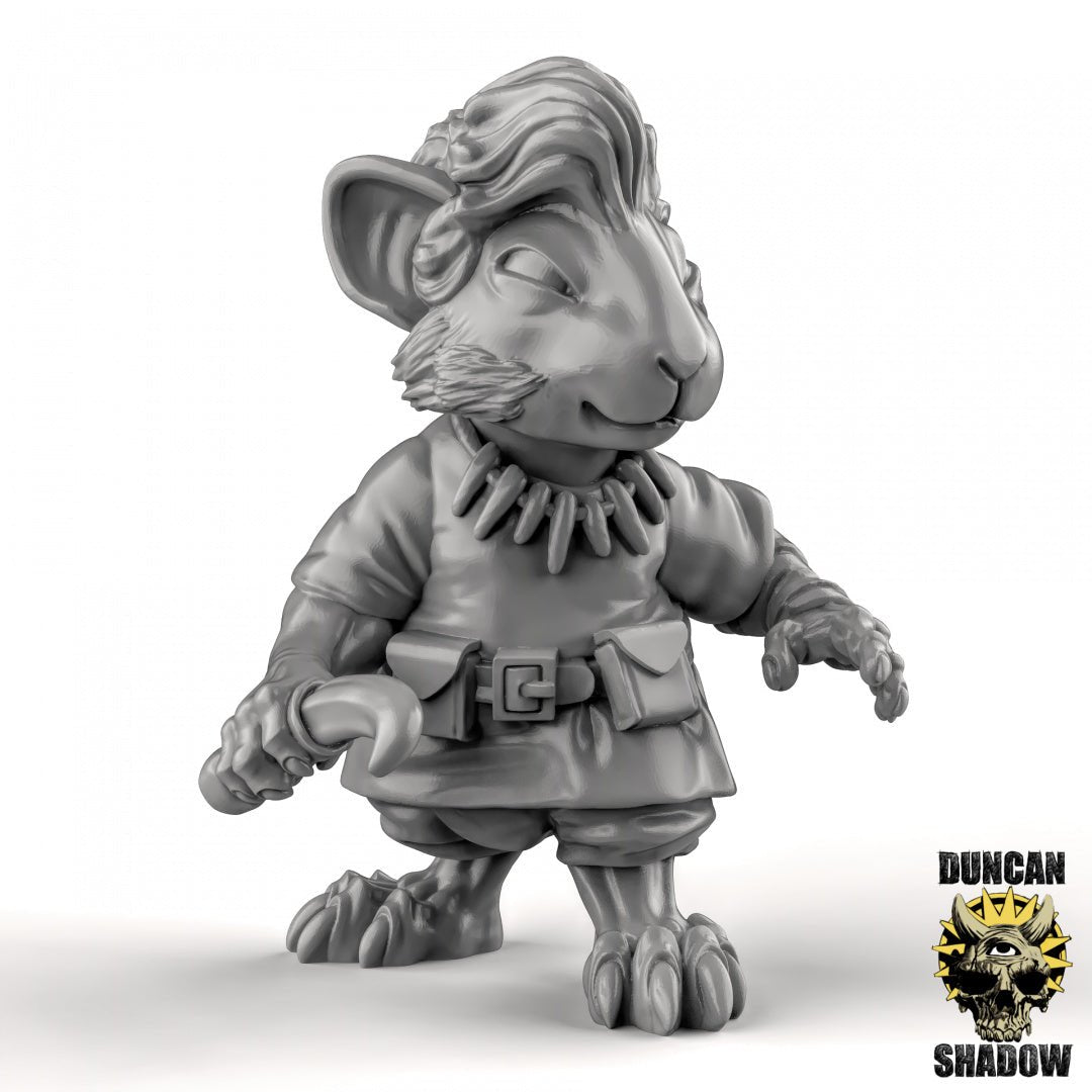 Mouse folk thug Miniature | A - Tabletop RPG & D&D miniature. Perfect for wargaming & collectors