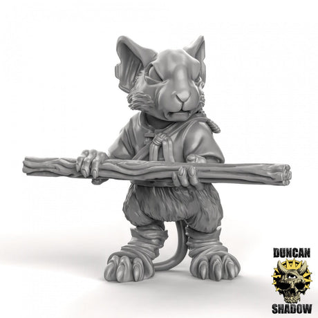 Mouse folk Farmer Miniature | C - Tabletop RPG & D&D miniature. Perfect for wargaming & collectors