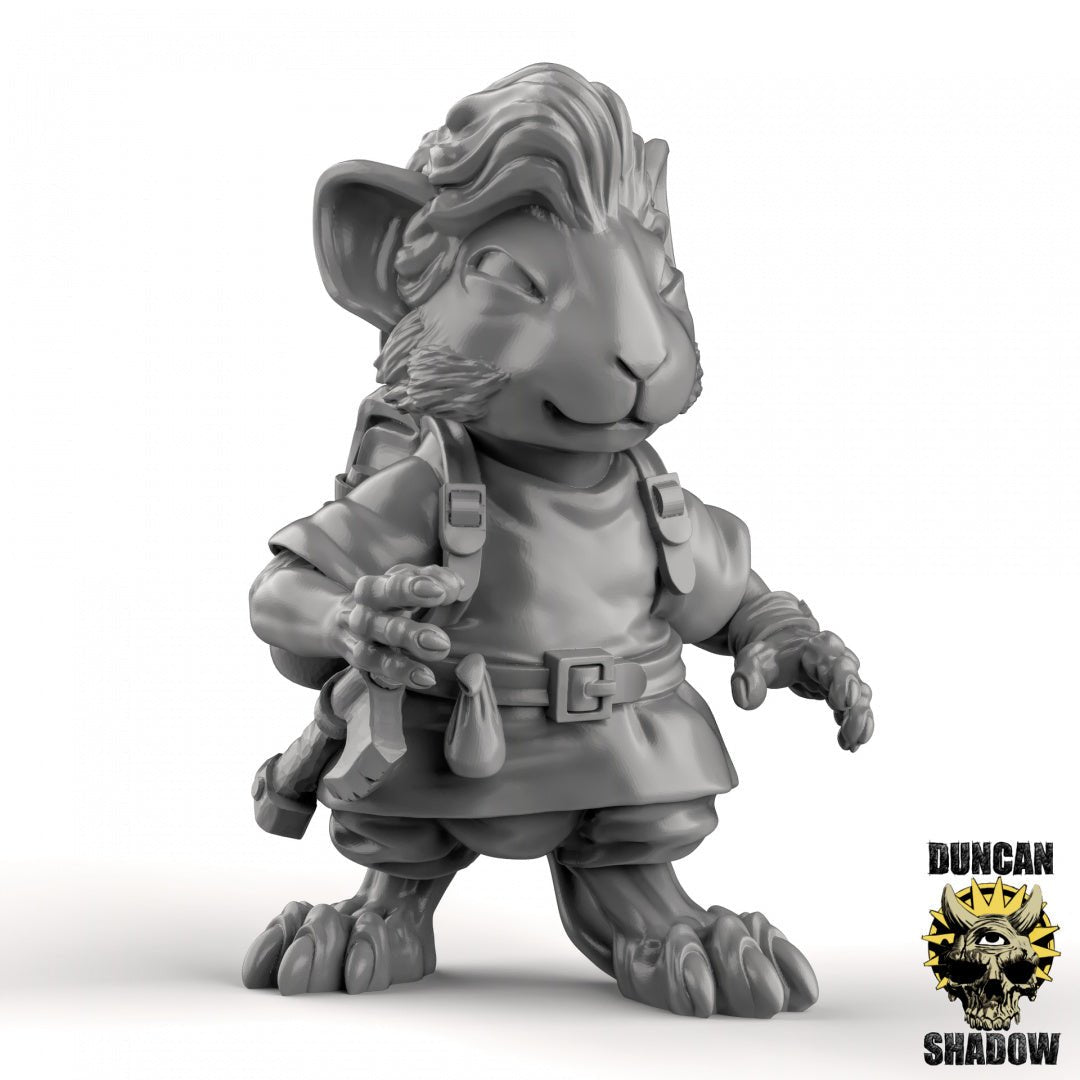 Mouse folk Villager Miniature | C - Tabletop RPG & D&D miniature. Perfect for wargaming & collectors
