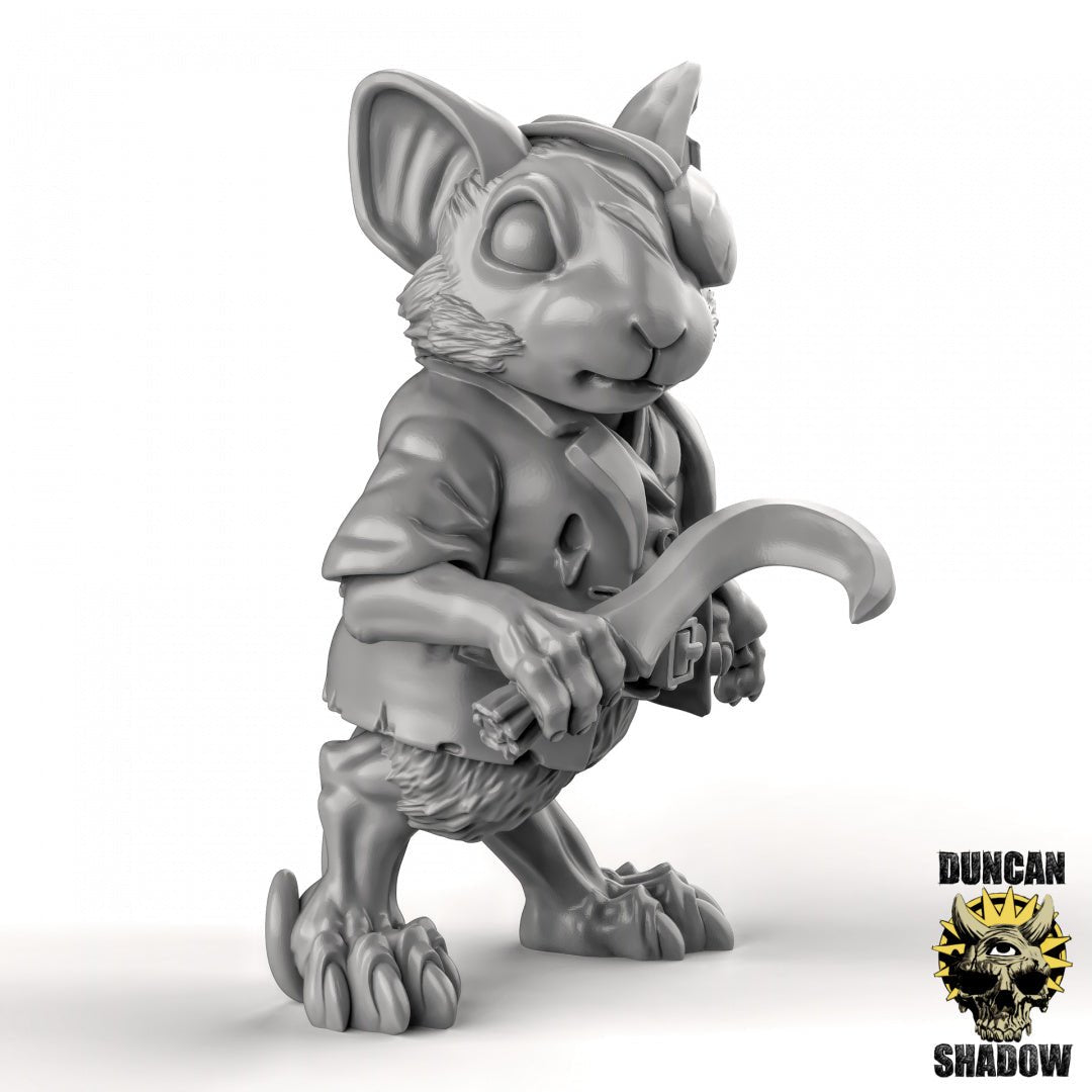 Mouse folk thug Miniature | C - Tabletop RPG & D&D miniature. Perfect for wargaming & collectors