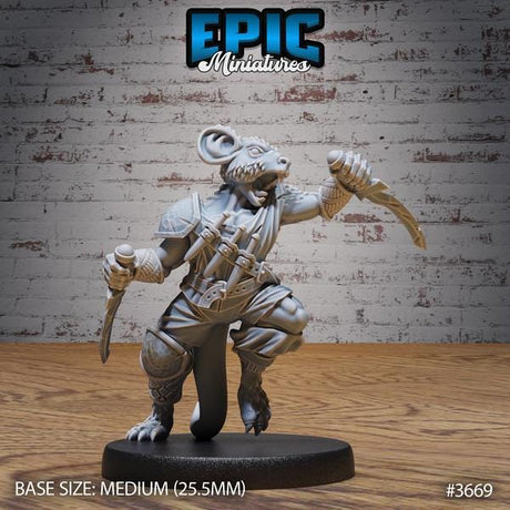 Mouse Folk Raiders Miniature | 3669 - Tabletop RPG & D&D miniature. Perfect for wargaming & collectors