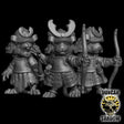 Mouse Folk Samurai with Bows Miniature | Set of 3 - Tabletop RPG & D&D miniature. Perfect for wargaming & collectors