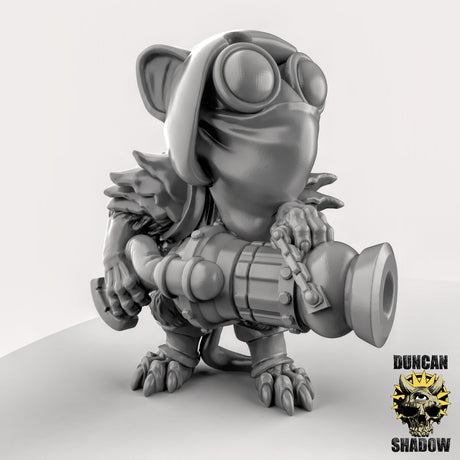 Mouse Folk Weapon Team Miniature | left - Tabletop RPG & D&D miniature. Perfect for wargaming & collectors