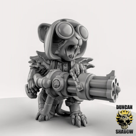 Mouse Folk Weapon Team Miniature | right - Tabletop RPG & D&D miniature. Perfect for wargaming & collectors