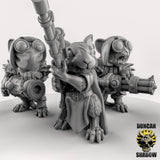 Mouse Folk Weapon Team Miniature | Set of 3 - Tabletop RPG & D&D miniature. Perfect for wargaming & collectors