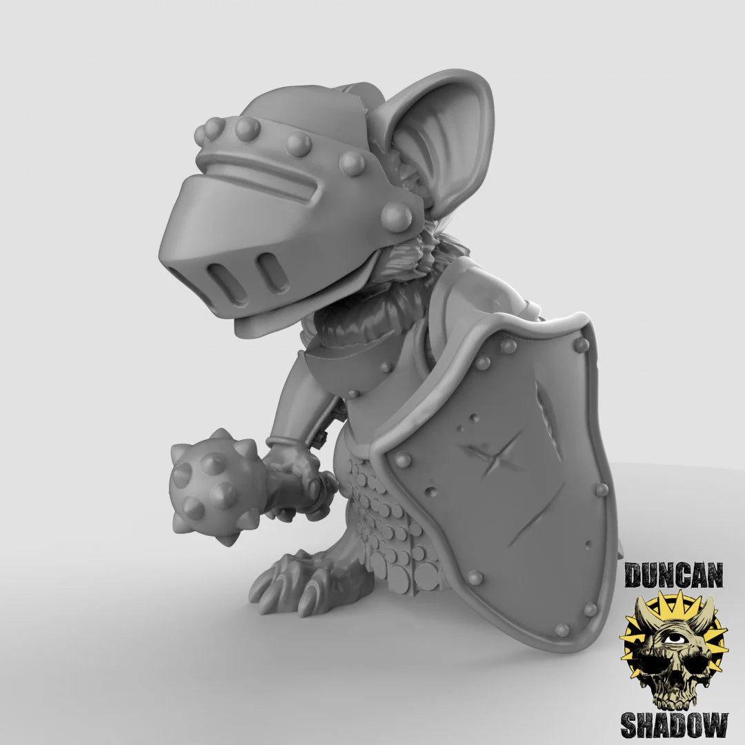 Mouse folk Paladin Miniature | A - Tabletop RPG & D&D miniature. Perfect for wargaming & collectors