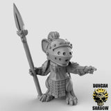 Mouse folk Spearmen Paladin Miniature | B - Tabletop RPG & D&D miniature. Perfect for wargaming & collectors