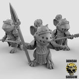 Mouse folk Spearmen Paladin Miniature | Set of 3 - Tabletop RPG & D&D miniature. Perfect for wargaming & collectors