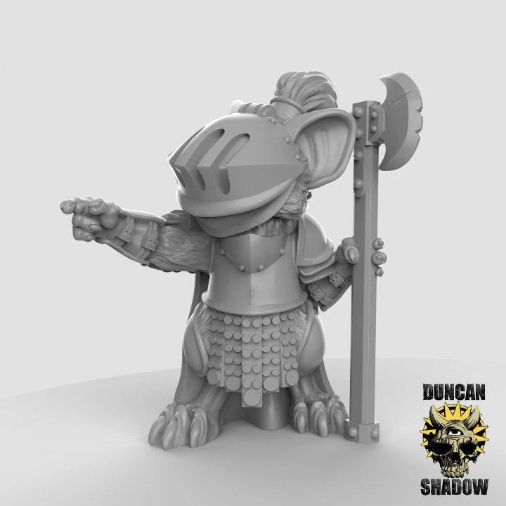 Mouse Medieval Knight Miniature - A - 32mm