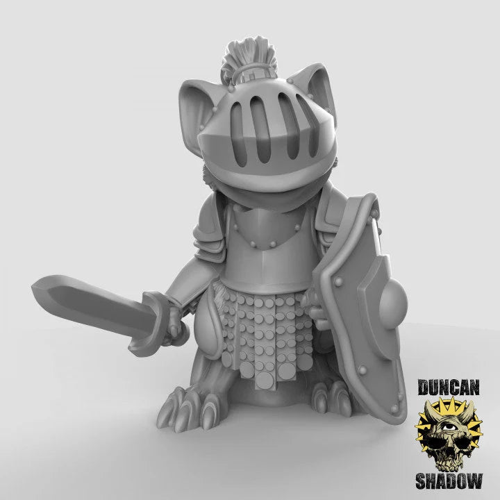 Mouse Medieval Knight Miniature - B - 32mm