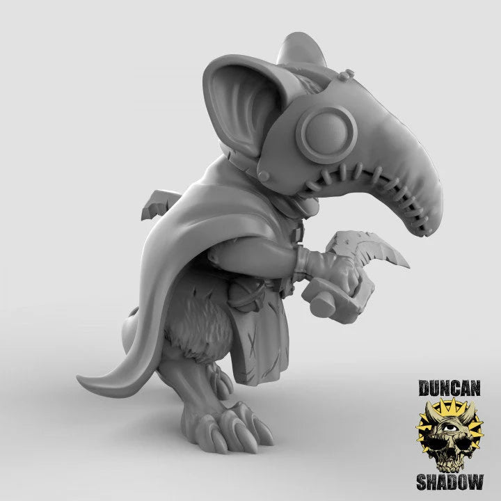 Mouse Plague Doctor Miniature - A - 32mm
