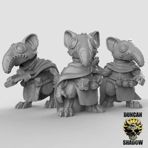 Mouse Plague Doctor Miniature | Set of 3 - Tabletop RPG & D&D miniature. Perfect for wargaming & collectors