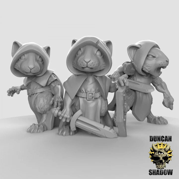 Mouse Ranger Miniature - Set of 3 - 28mm