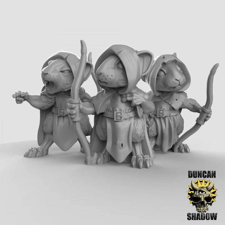Mouse Ranger Miniature - Set of 3 - 32mm