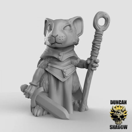 Mouse Sorcerer Miniature | C - Tabletop RPG & D&D miniature. Perfect for wargaming & collectors