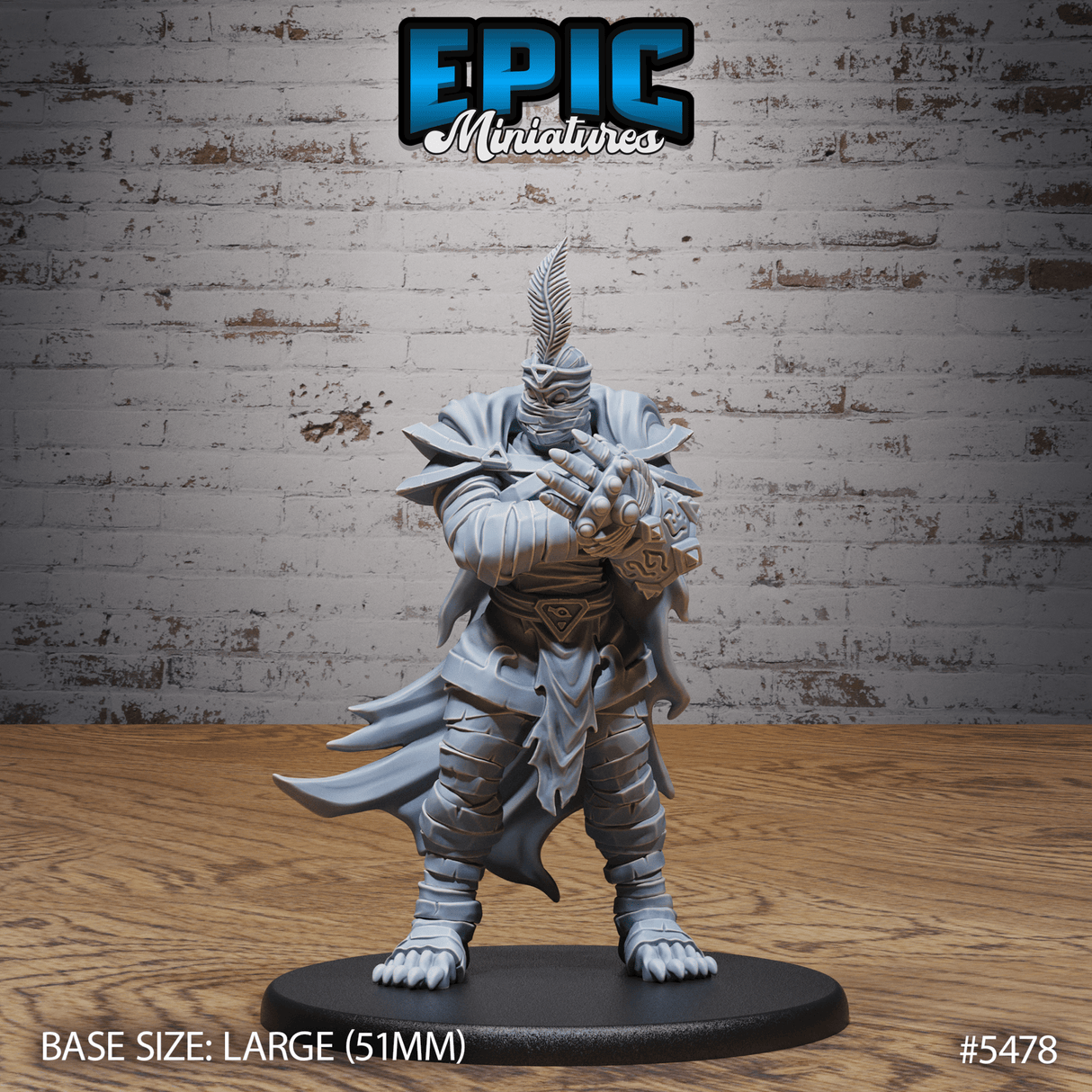 Mummy Champion Miniature | A - Tabletop RPG & D&D miniature. Perfect for wargaming & collectors