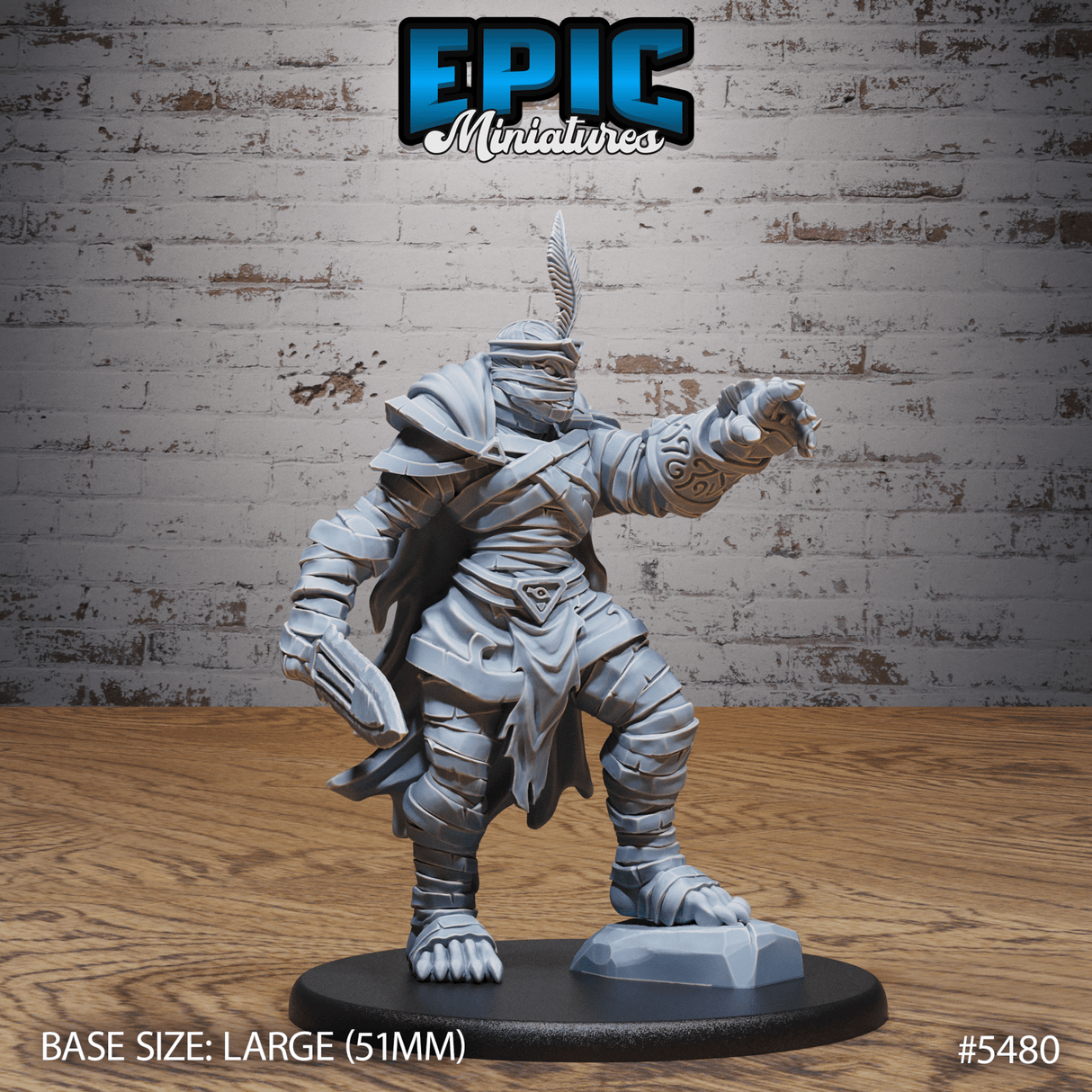 Mummy Champion Miniature | C - Tabletop RPG & D&D miniature. Perfect for wargaming & collectors