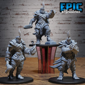 Mummy Champion Miniature | Set of 3 - Tabletop RPG & D&D miniature. Perfect for wargaming & collectors
