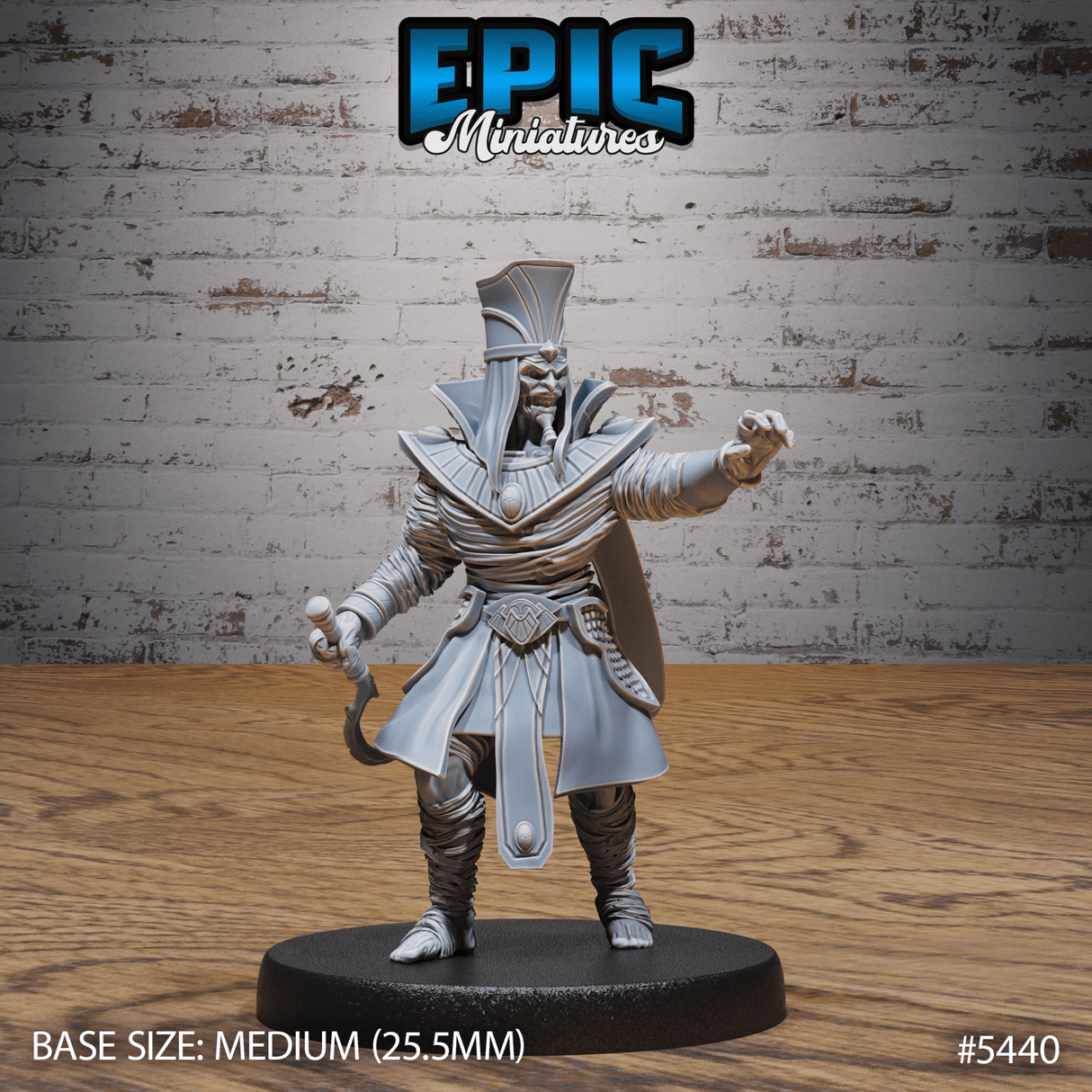 Mummy Lord Miniature | A - Tabletop RPG & D&D miniature. Perfect for wargaming & collectors