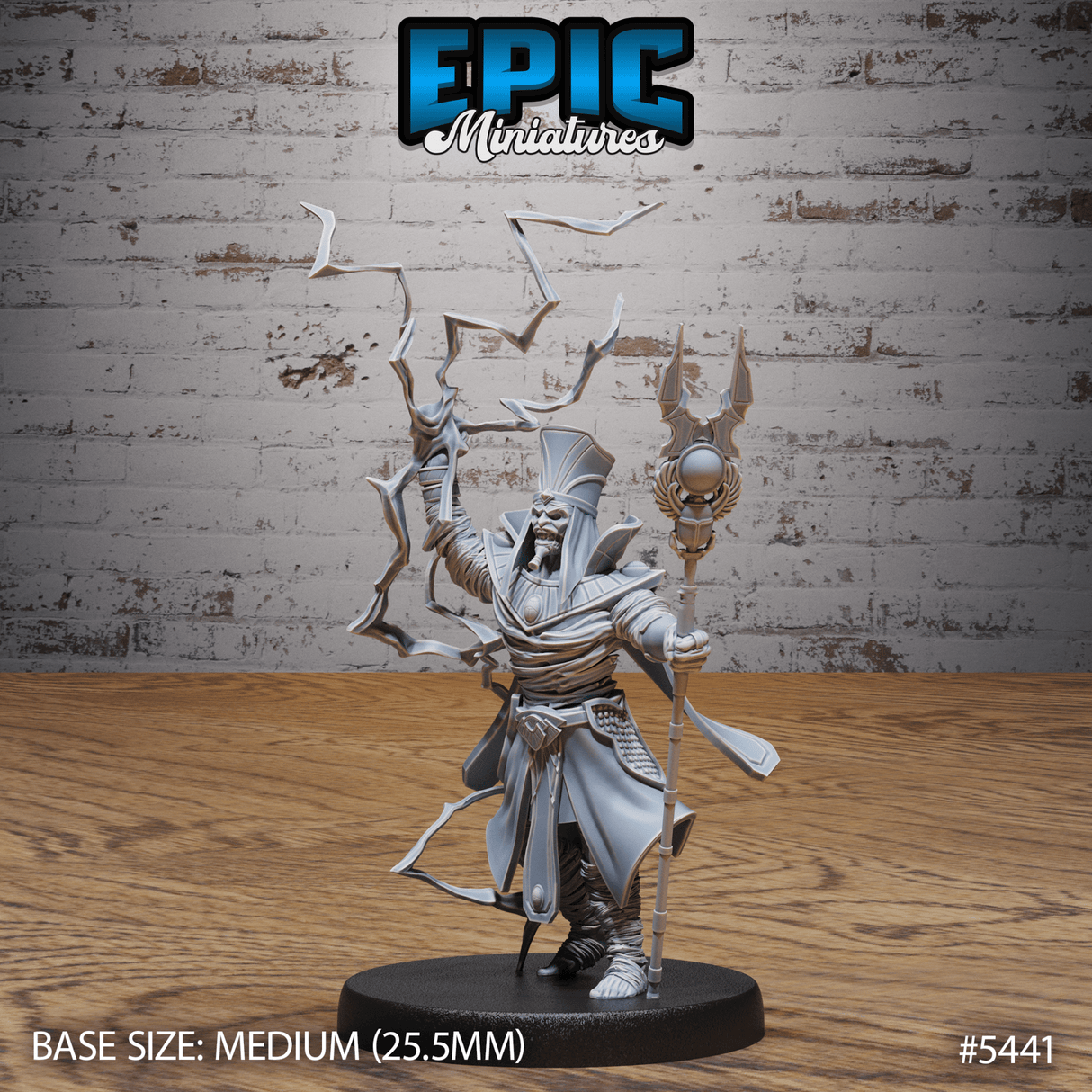 Mummy Lord Miniature | B - Tabletop RPG & D&D miniature. Perfect for wargaming & collectors