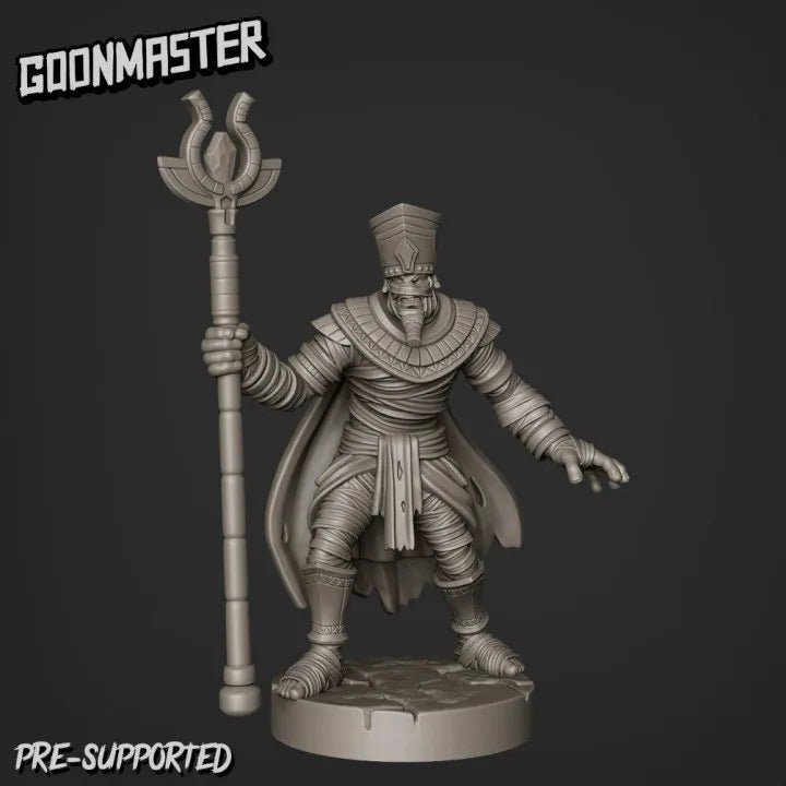 Mummy Lord Miniature | E - Tabletop RPG & D&D miniature. Perfect for wargaming & collectors
