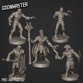 Mummy Lord Miniature | Set of 5 - Tabletop RPG & D&D miniature. Perfect for wargaming & collectors
