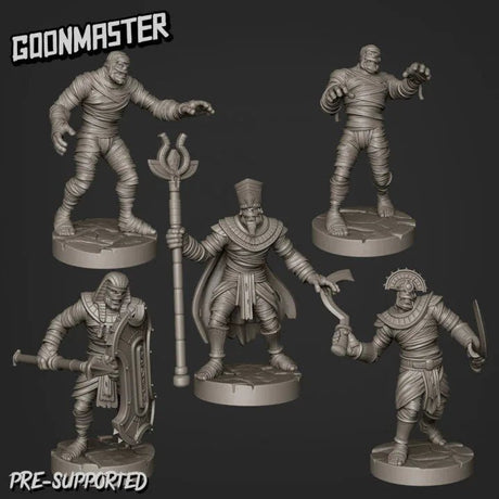Mummy Lord Miniature | Set of 5 - Tabletop RPG & D&D miniature. Perfect for wargaming & collectors
