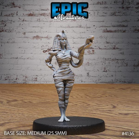 Female Mummy Miniature | 4136 - Tabletop RPG & D&D miniature. Perfect for wargaming & collectors