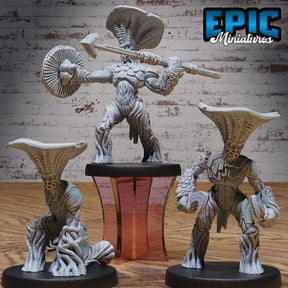 Mushroom Folk Miniature | Full Set All Models - Tabletop RPG & D&D miniature. Perfect for wargaming & collectors