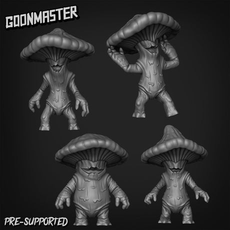 Mushroom Men Miniature | Set of 4 - Tabletop RPG & D&D miniature. Perfect for wargaming & collectors