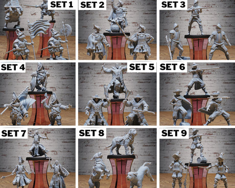 Muskteeret NPC Miniature | Whole Set (28) - Tabletop RPG & D&D miniature. Perfect for wargaming & collectors
