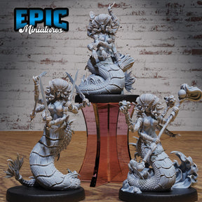Naga Queen Miniature | Full Set All Models - Tabletop RPG & D&D miniature. Perfect for wargaming & collectors