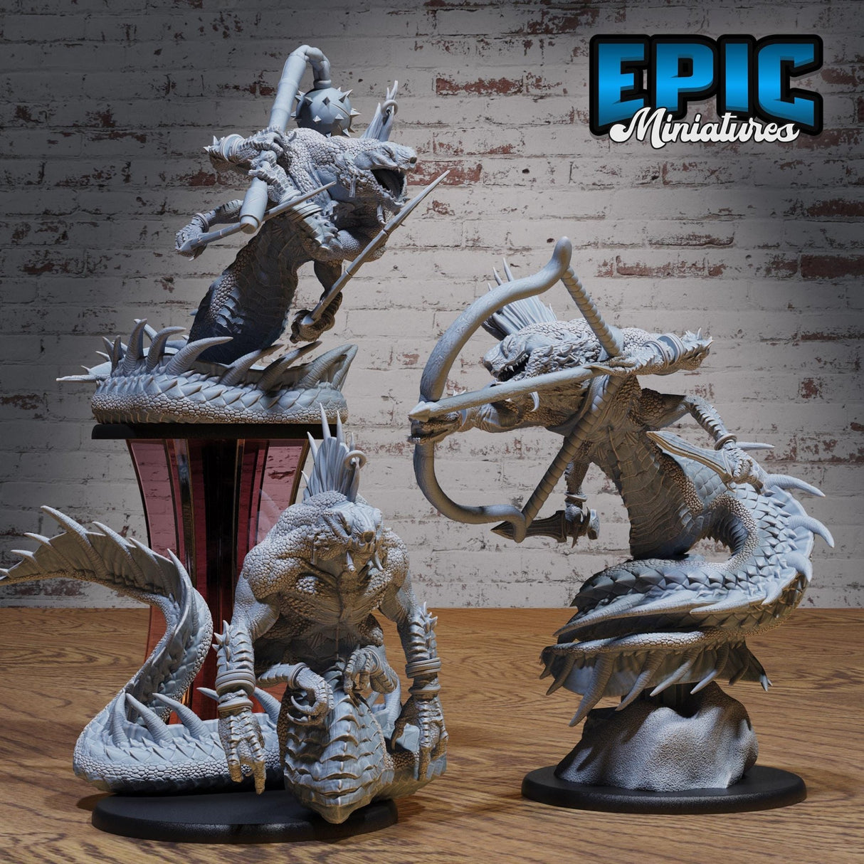 Naga Savages Miniature | Full Set All Models - Tabletop RPG & D&D miniature. Perfect for wargaming & collectors