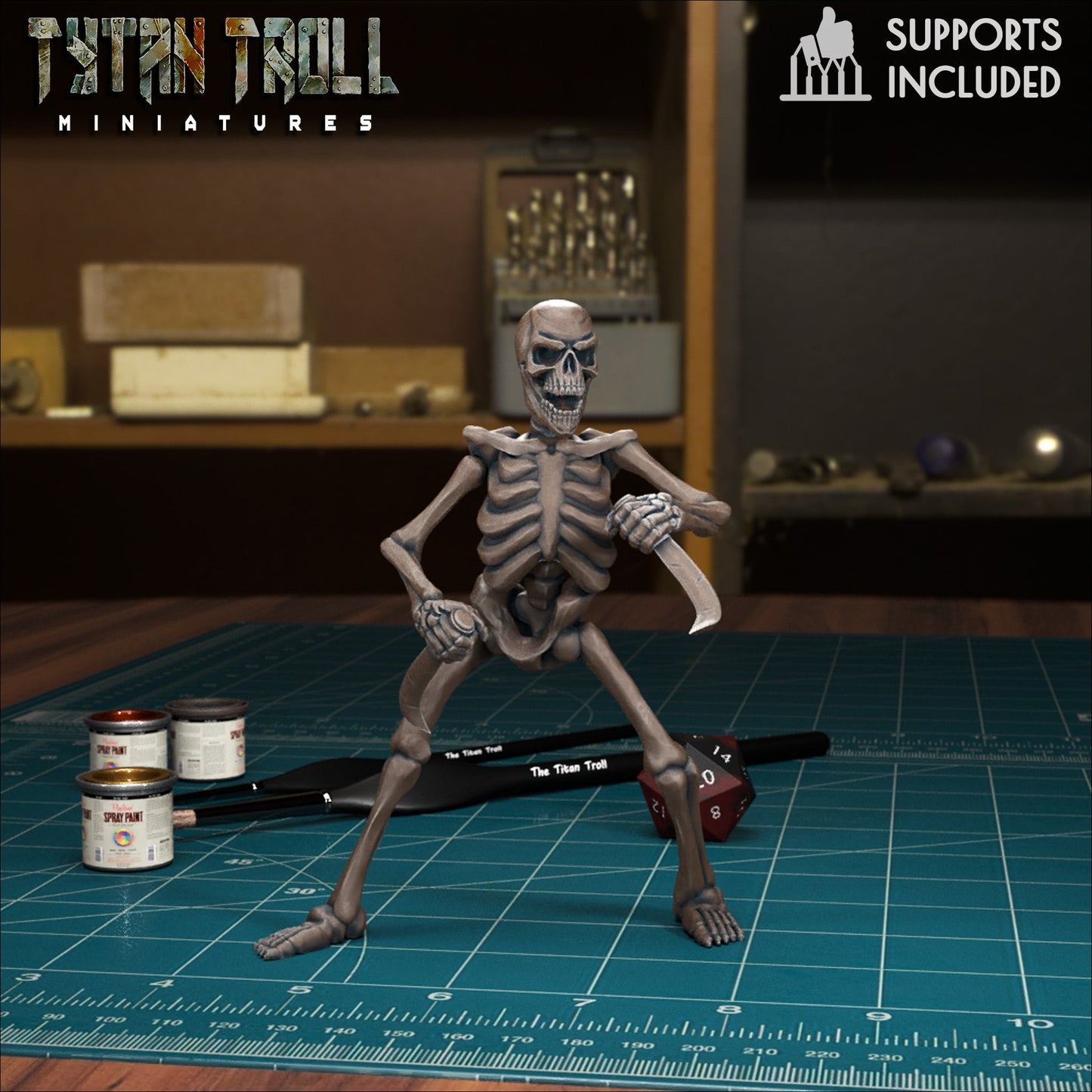 Naked Skeleton Miniature - A - 28mm